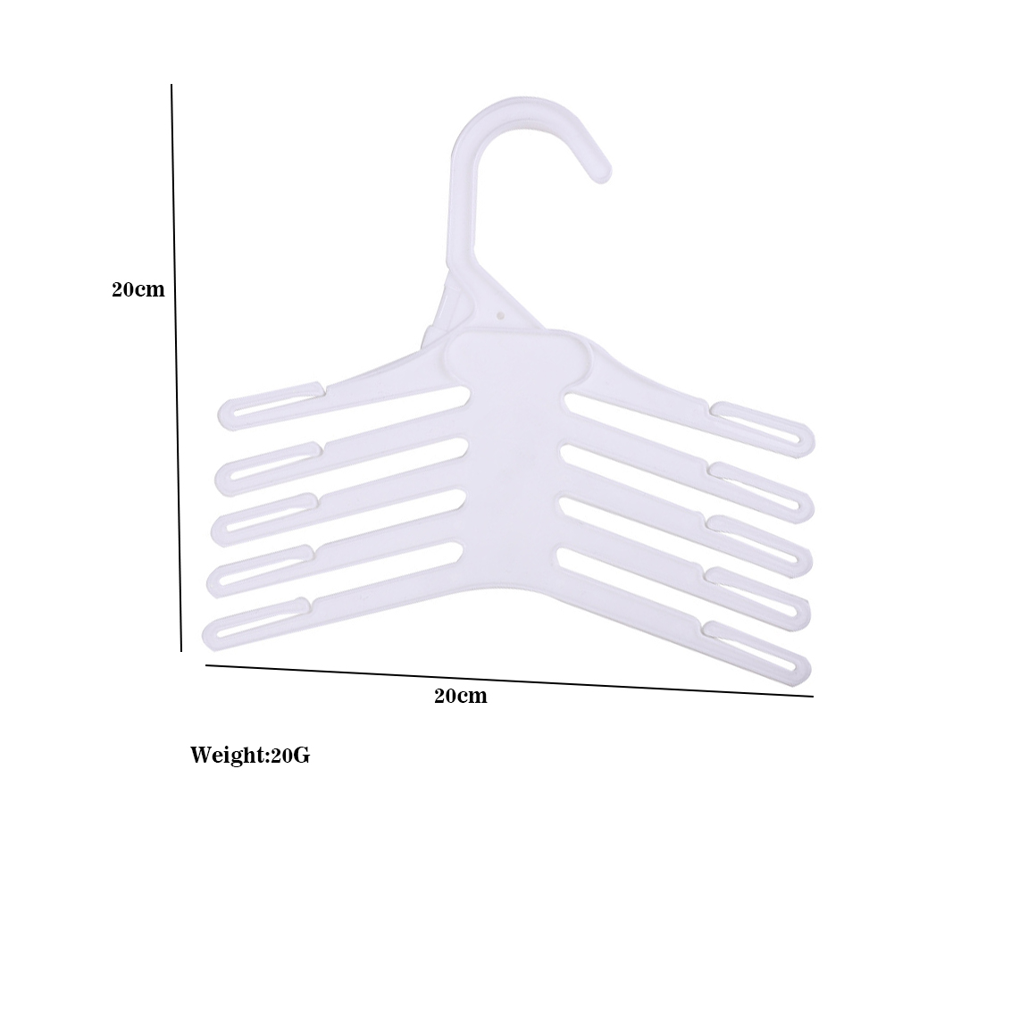 Baby Clothing Hangers - White 20 PCS Plastic Non-Slip Trousers