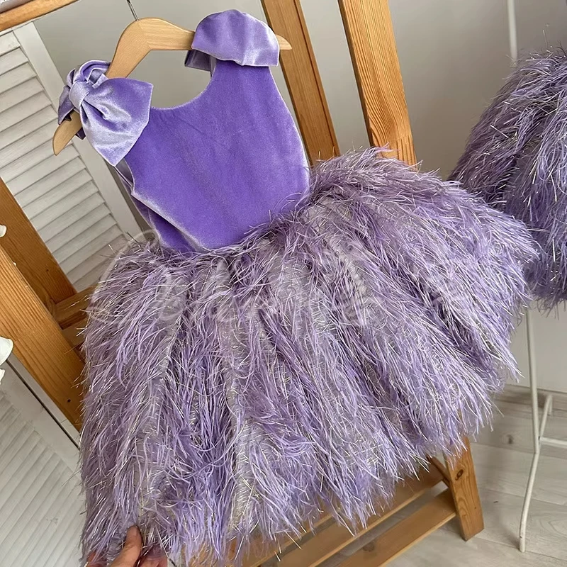 Baby Clothing Dresser - 2026 Fashion Baby Girl Princess Feather