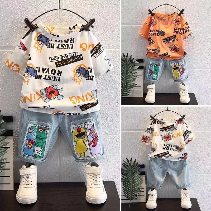 Cute Cartoon Print Short Sleev - Baby Clothing Drawing recension och pris