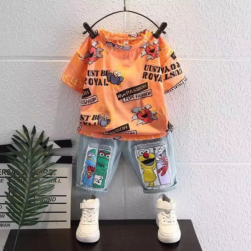 Cute Cartoon Print Short Sleev - Baby Clothing Drawing recension och pris