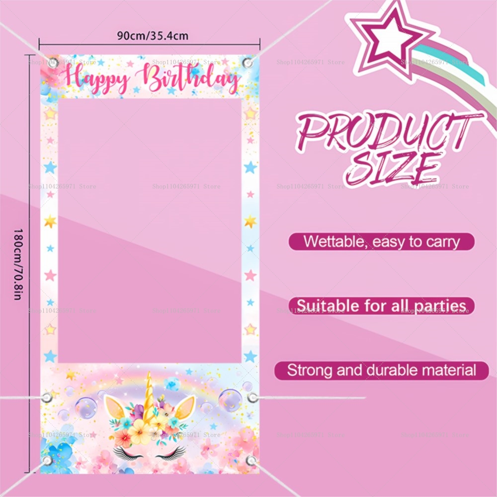 Unicorn Theme Photo Booth Fram - Baby Clothing Event recension och pris