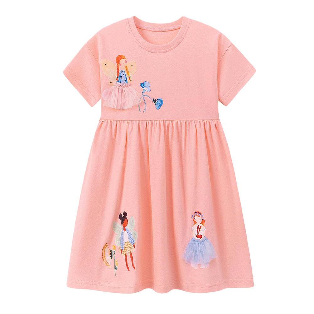 Summer Short Sleeve Girls Dres - Baby Clothing Drawing recension och pris